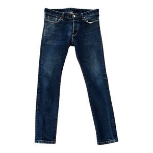 Buck Mason Jeans Mens 34 x 34 Dark Wash Maverick Slim 14 oz Double Dipped Denim